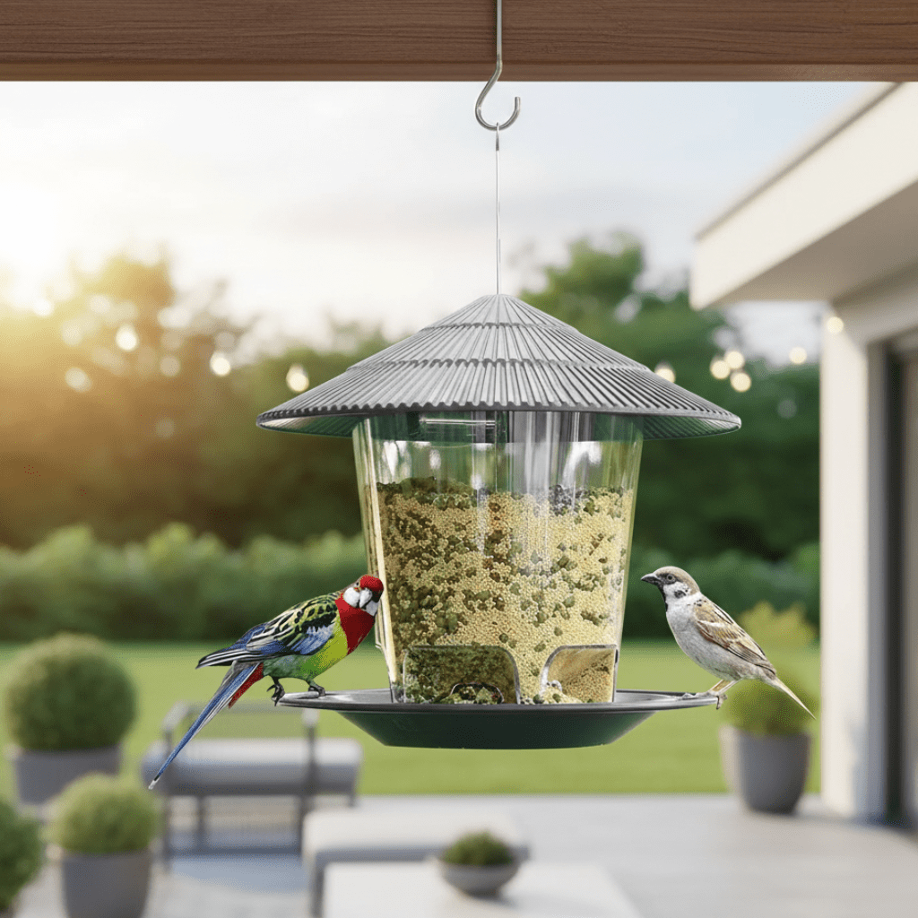 HOLEFEED – Alimentatore automatico per uccelli con distributore di noci a fori multipli