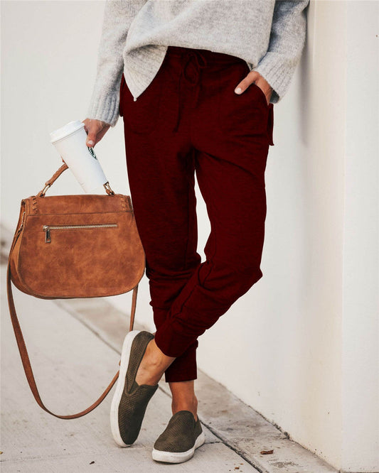 Pantaloni Tuta Donna| Vestibilità Morbida, Vita Elastica e Tasche Laterali