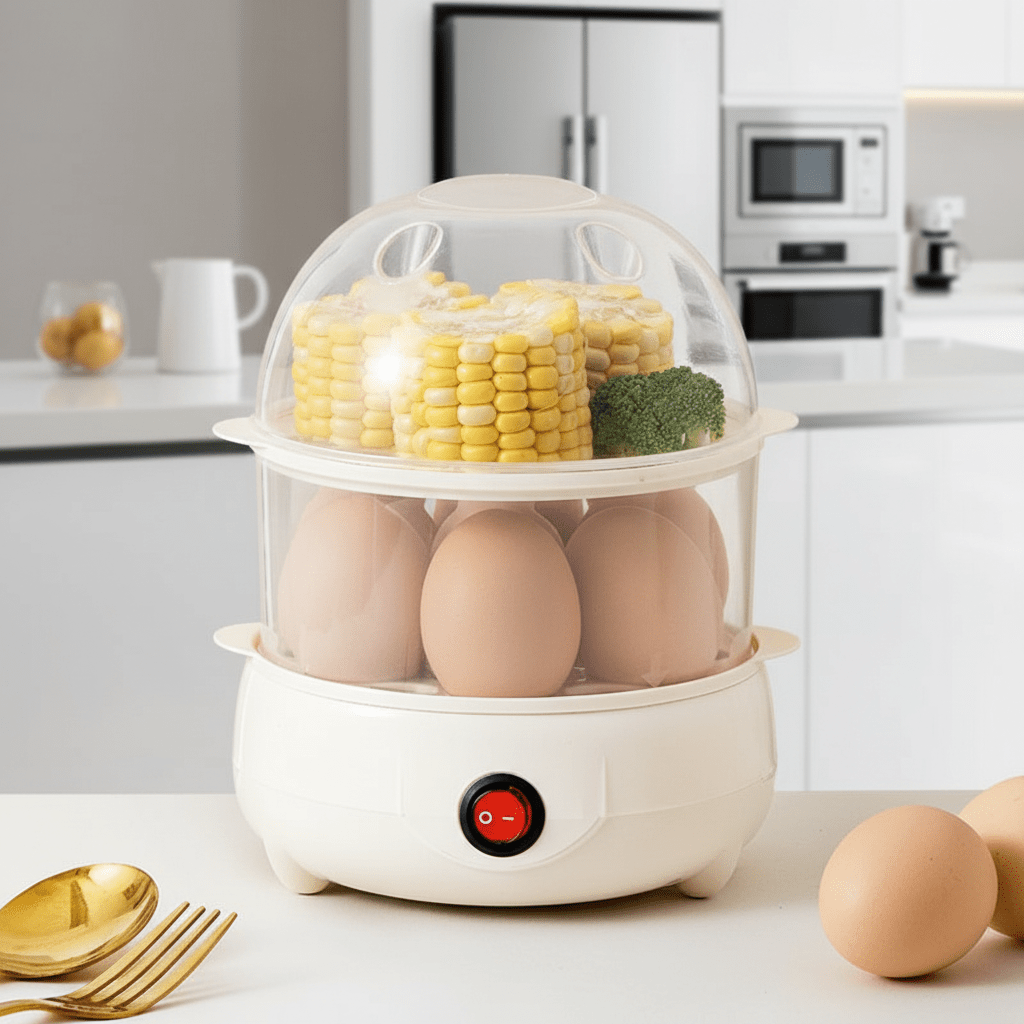 OVASTEAM – Dispositivo elettrico a doppio livello per la cottura a vapore rapida ed uniforme delle uova