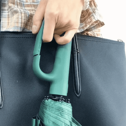 Ombrello di piegatura automatica resistente al vento con manico a fibbia grande-compatto e resistente