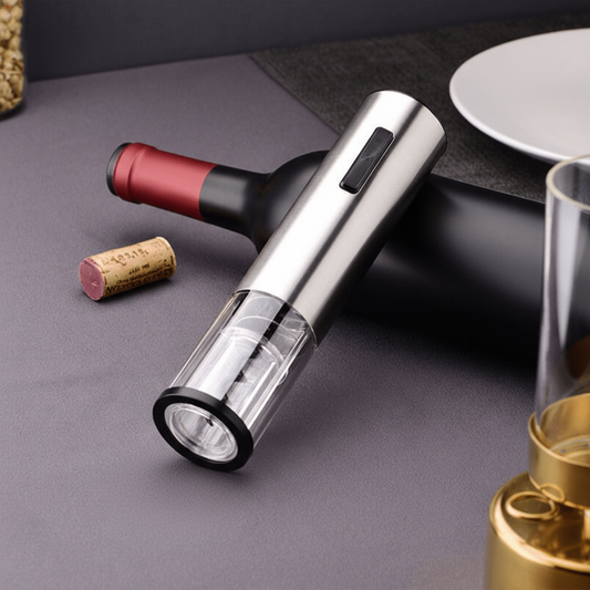 Vinolux - Apribottiglie elettrico 4-in-1 con cavatappi, beccuccio versatore, tagliafoil e tappo sottovuoto per una degustazione di vino senza sforzo