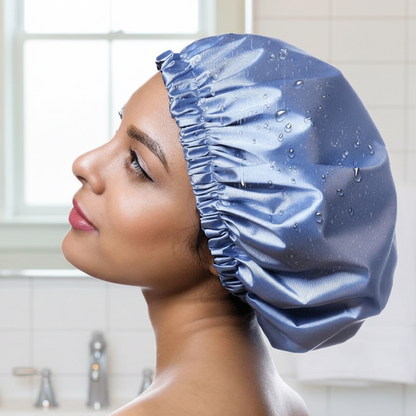 Satinglow - Cappuccio in satino di lusso per protezione ottimale dei capelli durante la notte