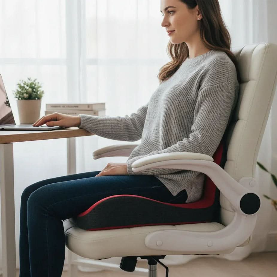 ERGOFORM – Cuscino ortopedico per seduta a forma di L con memory foam per il sollievo di schiena e coccige