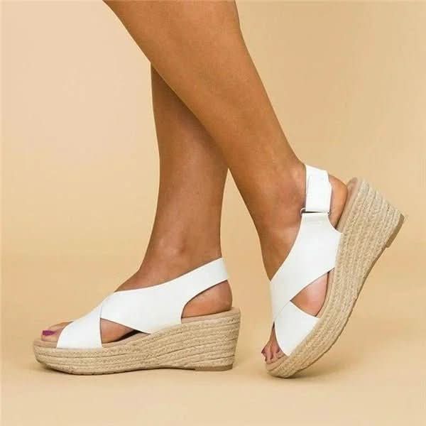 Sandalique – Sandali ortopedici da donna con zeppa e cinturini incrociati per comfort e stile