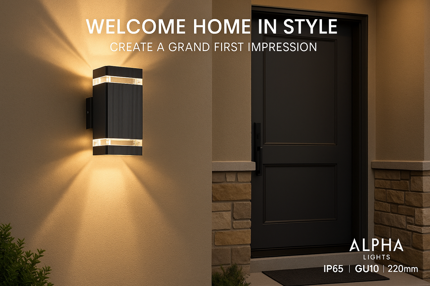 Lumora – Lampada da Esterno Moderna Up & Down Nera – Impermeabile IP65 con Attacco GU10
