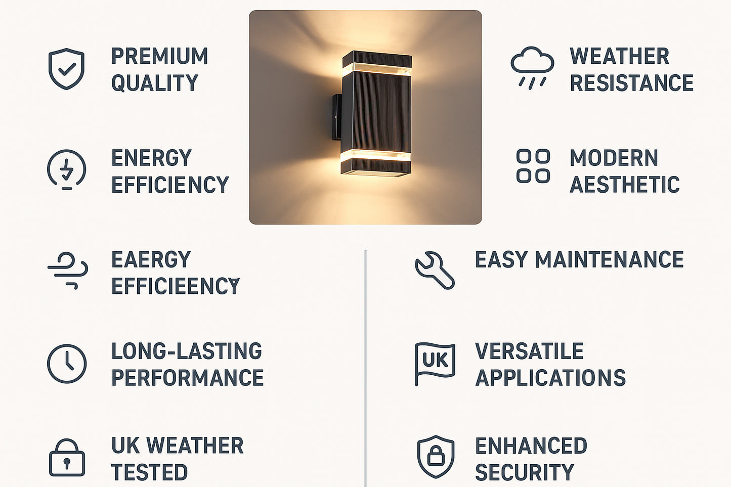 Lumora – Lampada da Esterno Moderna Up & Down Nera – Impermeabile IP65 con Attacco GU10