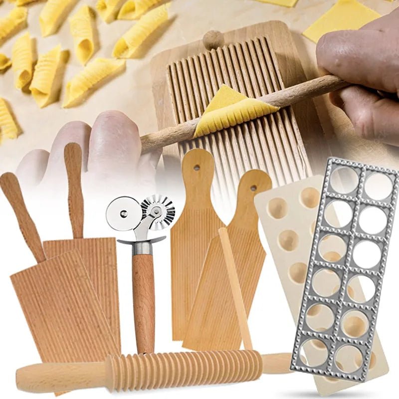 GNOCFORMA – Tradizionale tagliere per pasta e set per modellare gnocchi in legno di faggio