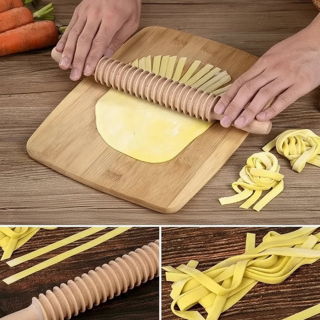 GNOCFORMA – Tradizionale tagliere per pasta e set per modellare gnocchi in legno di faggio