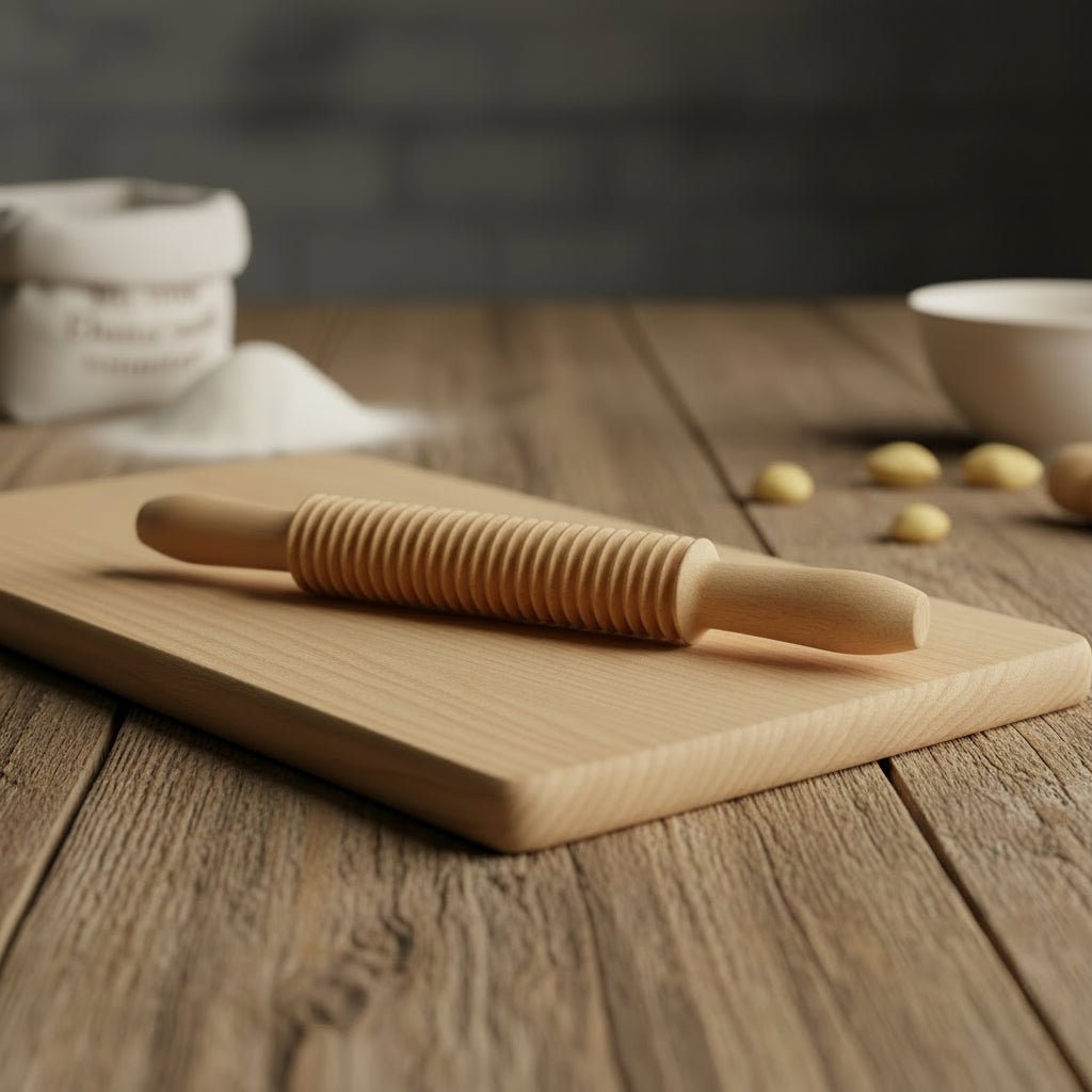 GNOCFORMA – Tradizionale tagliere per pasta e set per modellare gnocchi in legno di faggio