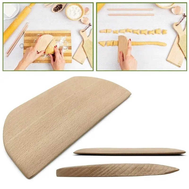 GNOCFORMA – Tradizionale tagliere per pasta e set per modellare gnocchi in legno di faggio