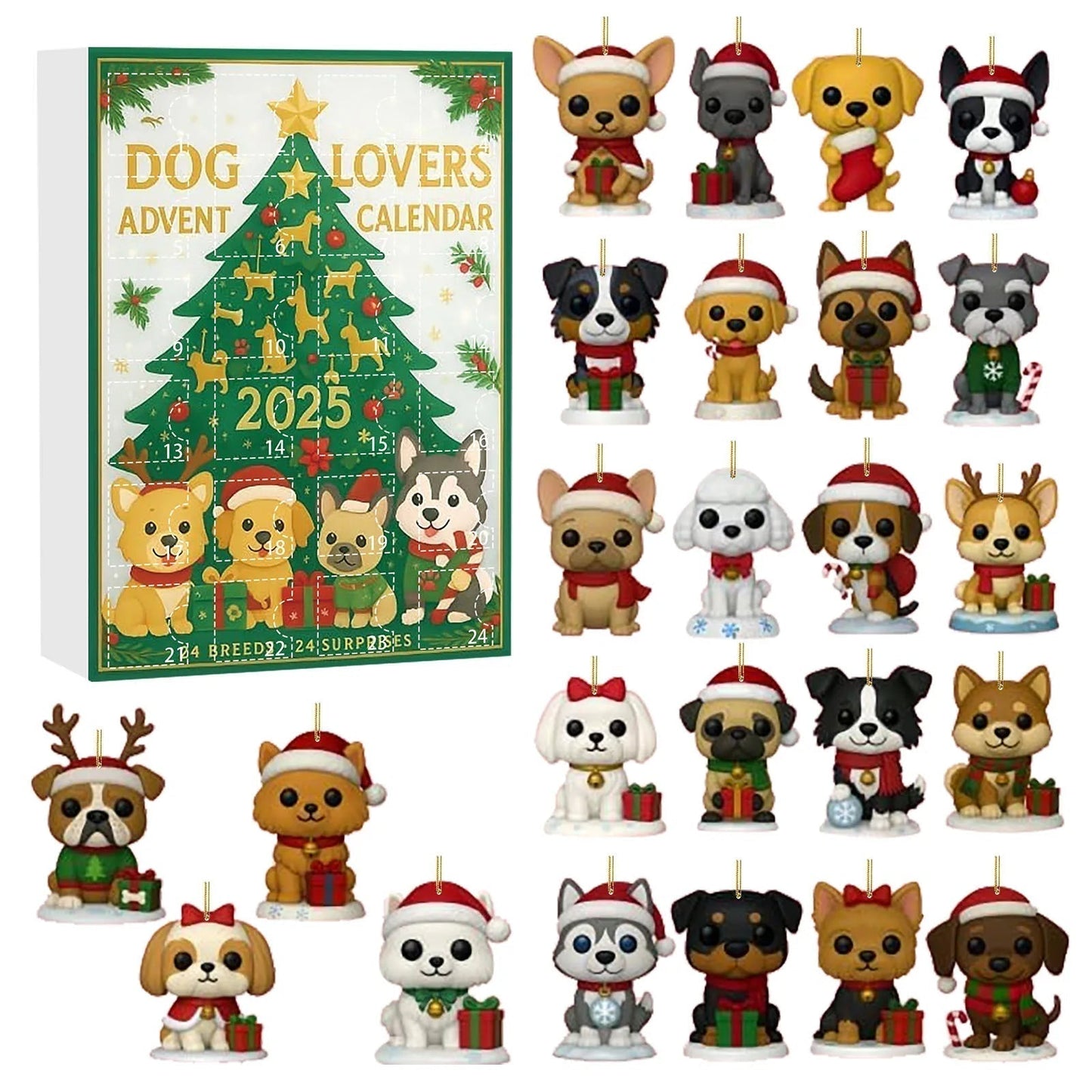 PawJoy | Calendario dell'Avvento festivo per bambini con 24 sorprese a tema cucciolo