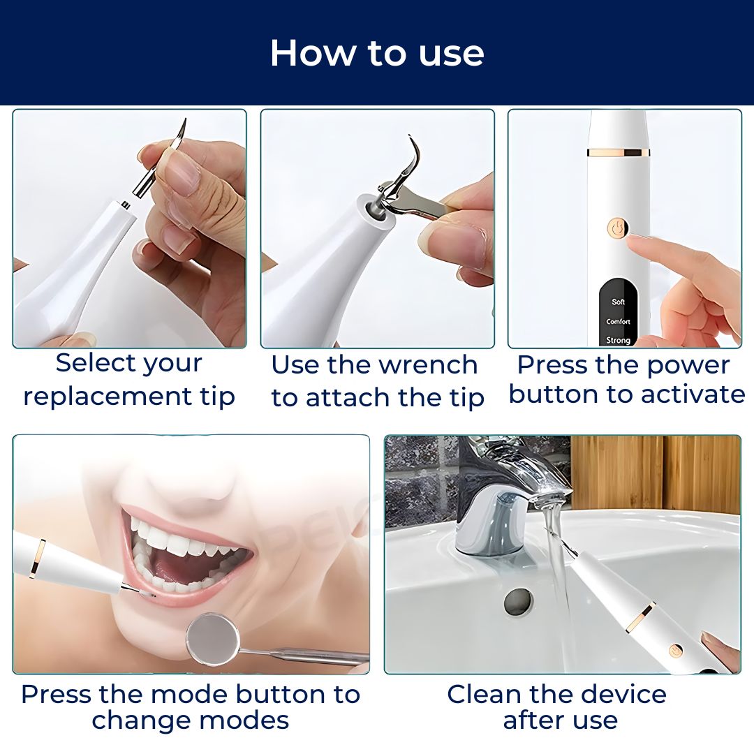 Plaquefree Plaque Remover per denti | Denti ad ultrasuoni Cleaner - Tartar Remover da casa - pulizia dei denti profondi e polacco