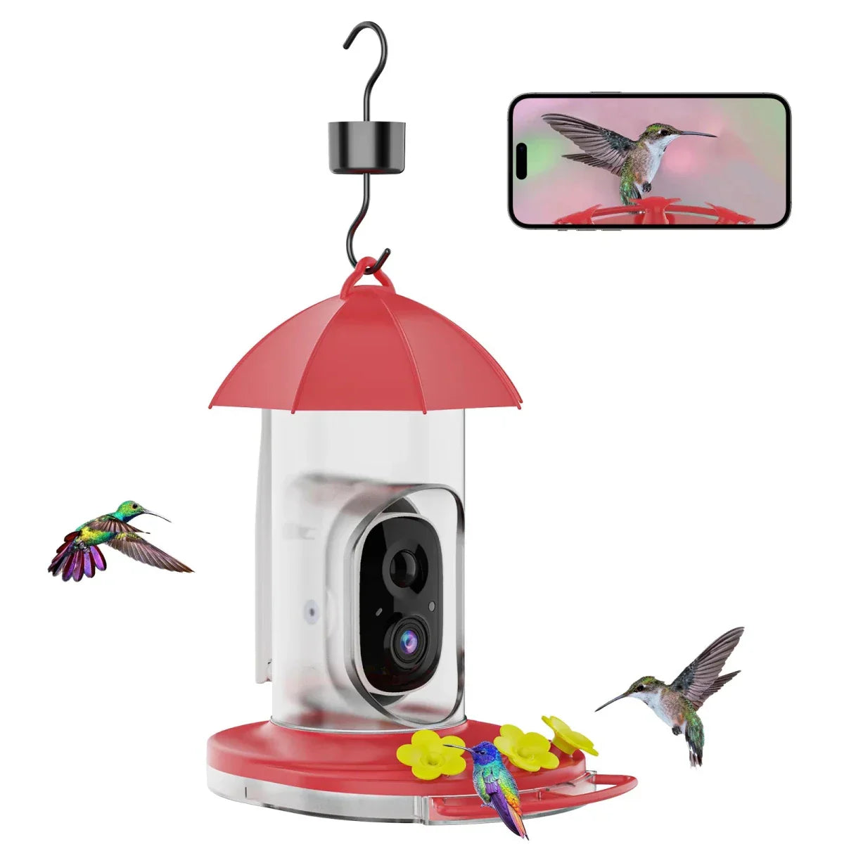 BIRDVUE – Mangiatoio intelligente per uccelli da esterno con videocamera grandangolare 1080p