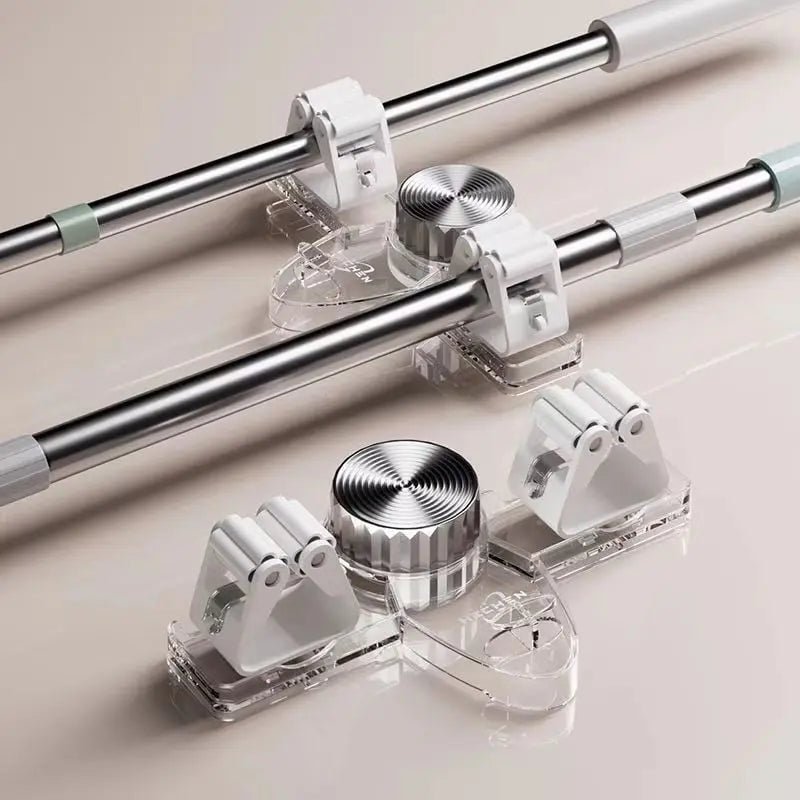 GRIPHOLD – Morsetto salva-spazio per scope con ventose robuste