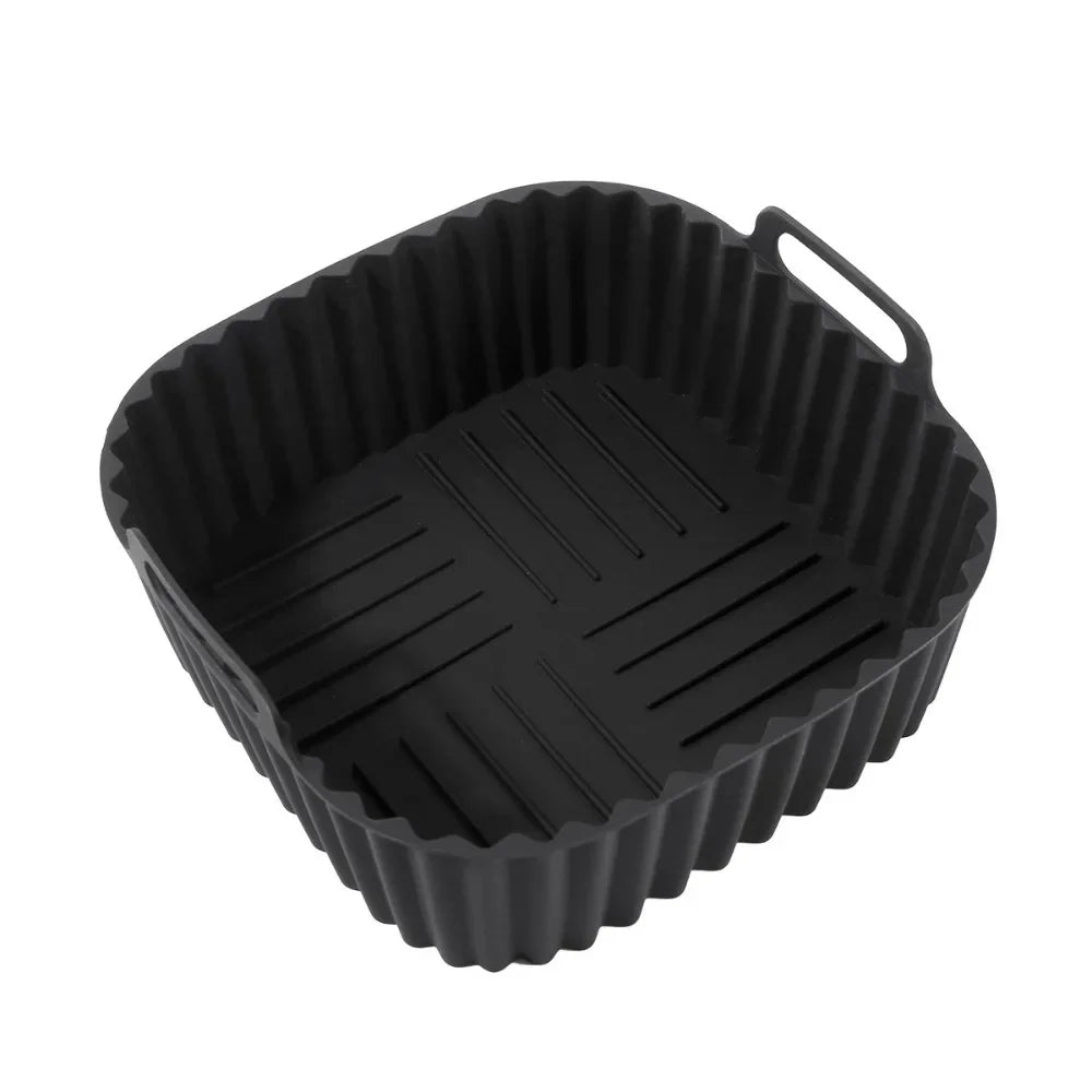 SAUBERFRY – Inserti quadrati in silicone per la friggitrice ad aria, antiaderenti e riutilizzabili (4–7 L)