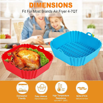 HEISSLUFTPRO – Inserto in silicone per friggitrice ad aria con maniglie per una cucina pulita e sicura