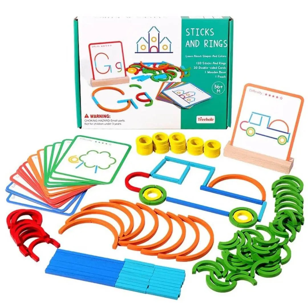 Puzzle Bambini Montessori – Sticks & Rings™