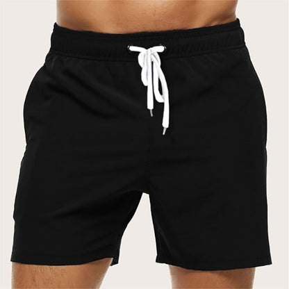 Pantaloncini da bagno da uomo in tessuto ad asciugatura rapida con vita elastica
