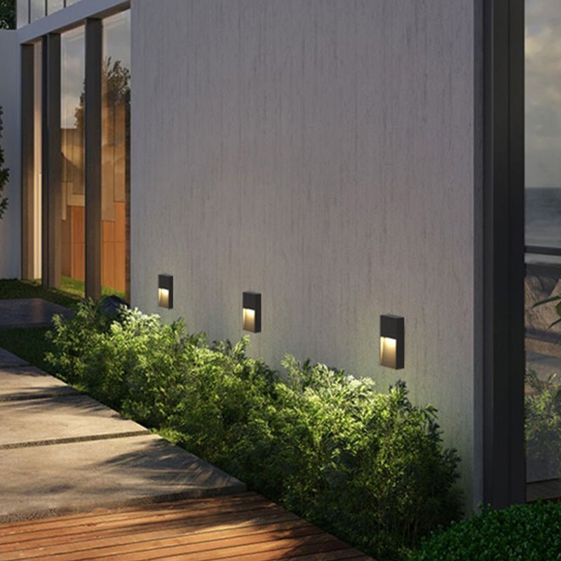 BESEGLOW – Lampada da parete esterna quadrata a LED in acciaio inossidabile e alimentata a energia solare