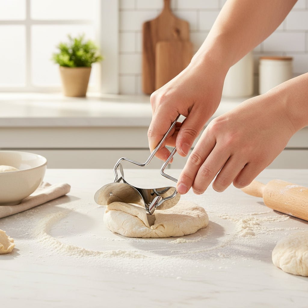 DOUGHLINE – Taglierina per impasti professionale e rullo con lama in acciaio inossidabile