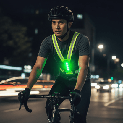 BRIGHTPATH – Gilet da corsa riflettente a LED con vestibilità regolabile e luci di sicurezza