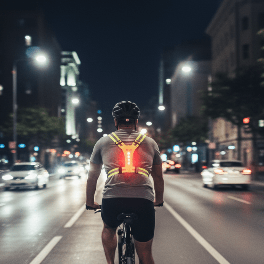 BRIGHTPATH – Gilet da corsa riflettente a LED con vestibilità regolabile e luci di sicurezza