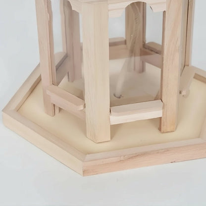 NATUREWELL – Casetta per uccelli rustica fatta a mano con sistema idrico integrato in legno