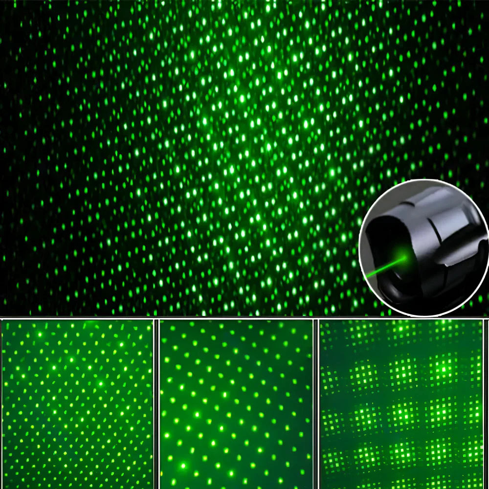 Puntatore Laser Verde in una mano per scala