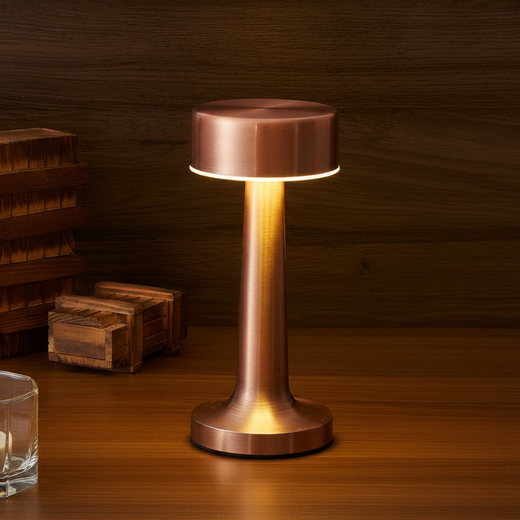 LUMIQI – Lampada da tavolo LED con funzione di ricarica wireless Qi per uso interno ed esterno