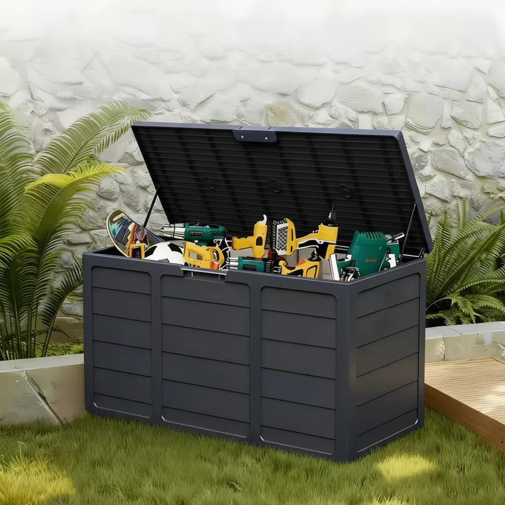 GARDENSAFE – Contenitore da giardino robusto con coperchio bloccabile