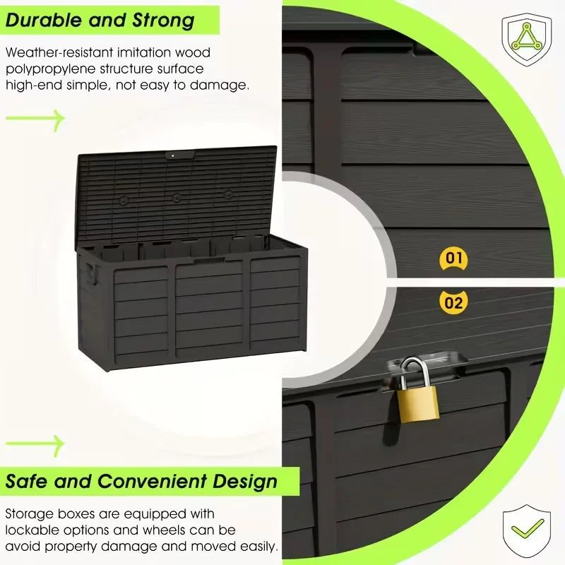GARDENSAFE – Contenitore da giardino robusto con coperchio bloccabile