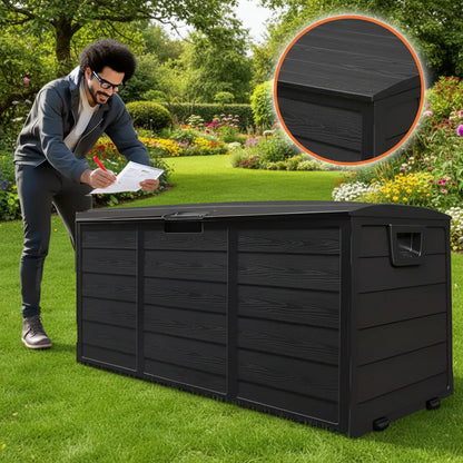 GARDENSAFE – Contenitore da giardino robusto con coperchio bloccabile
