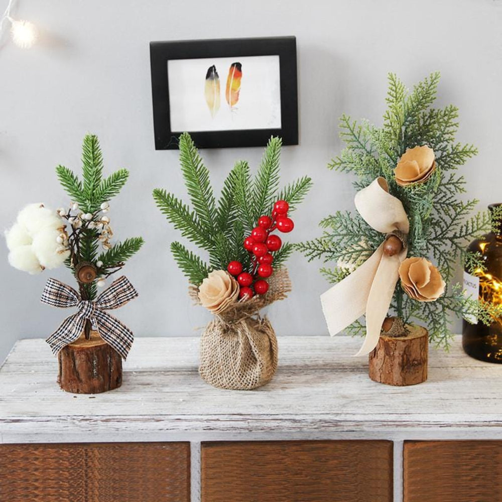 RusticBough | Mini albero di Natale da tavolo per una calda decorazione natalizia
