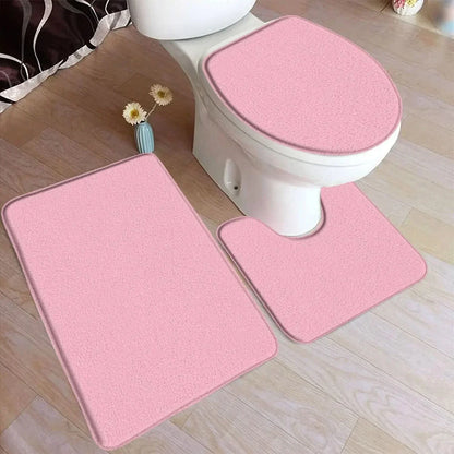 ComfiMat – set da 3 pezzi di tappetini da bagno in flanella con fondo antiscivolo
