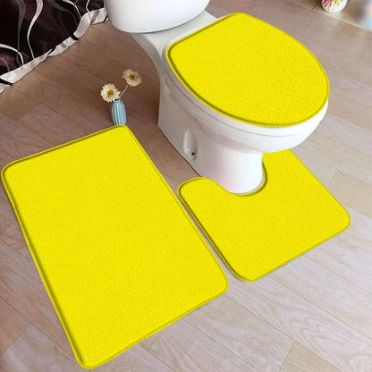 ComfiMat – set da 3 pezzi di tappetini da bagno in flanella con fondo antiscivolo