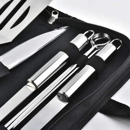 GrillMaster Pro – Set di utensili per barbecue in acciaio inossidabile per uso all'aperto