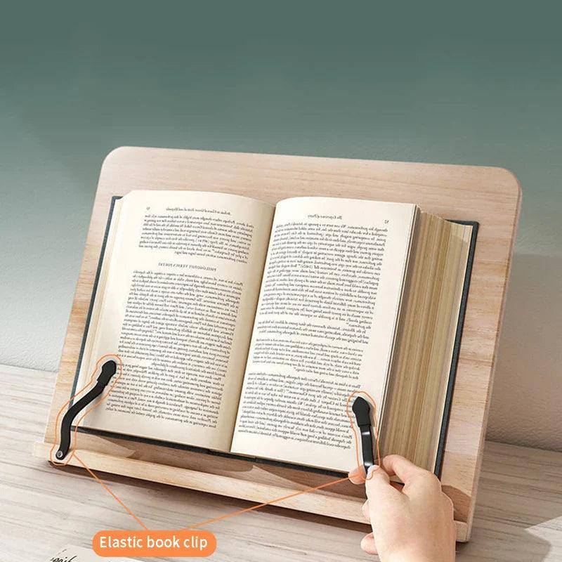 READSTYLE – Supporto per libri in legno regolabile, pieghevole e salvaspazio