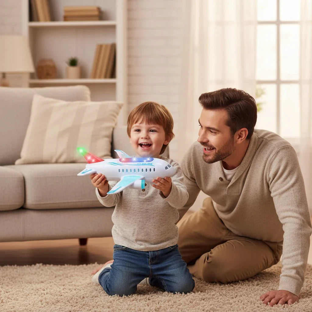 SPINJET – aereo giocattolo LED elettrico con rotazione a 360° e musica