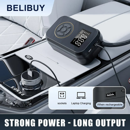 Rassivo | Compressore AirVolt Go | Senza fili e ricaricabile | Pressione dei pneumatici e Power Bank tutto in uno | Compatto e Portatile