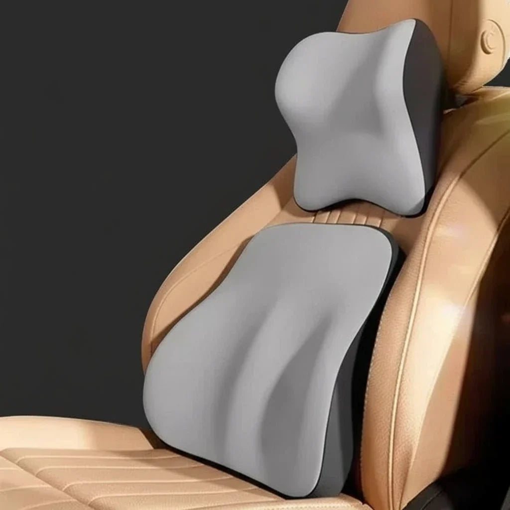 MEMORIDE – Cuscino cervicale e lombare in memory foam per auto, per il massimo comfort
