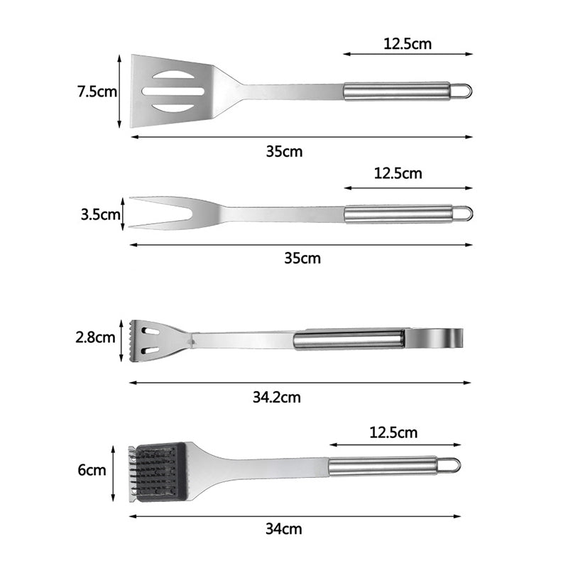GrillMaster Pro – Set di utensili per barbecue in acciaio inossidabile per uso all'aperto