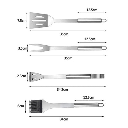 GrillMaster Pro – Set di utensili per barbecue in acciaio inossidabile per uso all'aperto