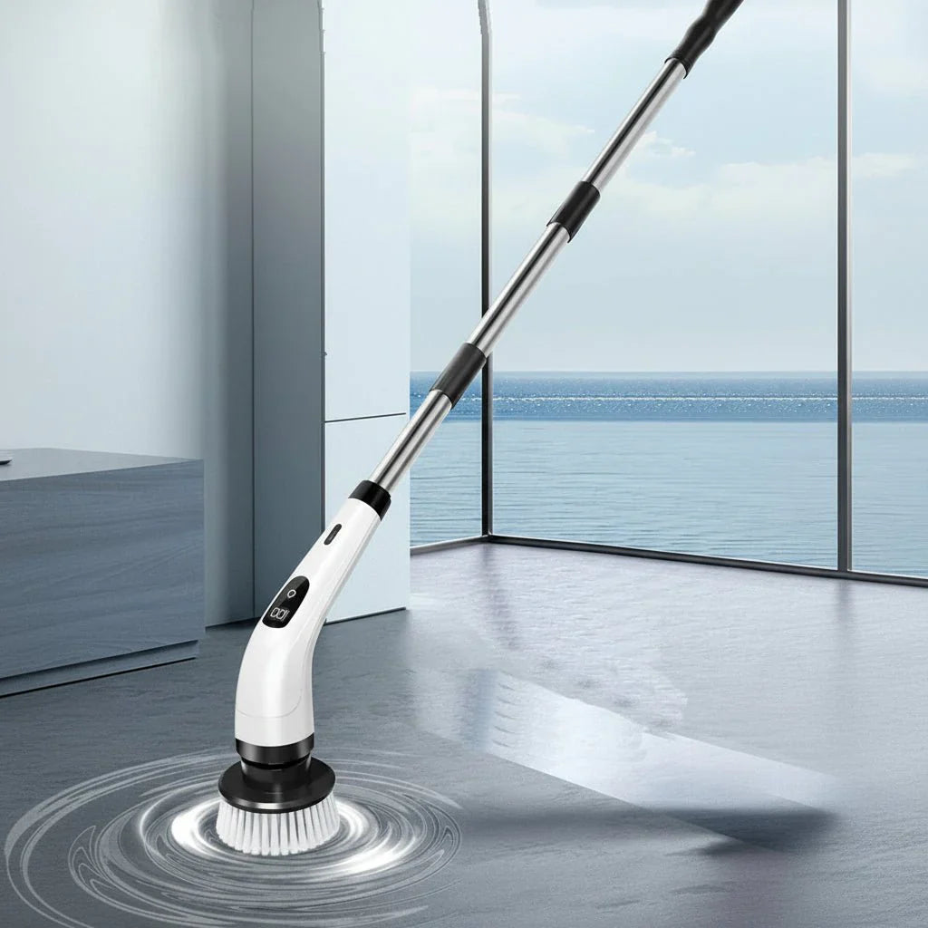 SPINFLEX – Spazzola per la pulizia senza fili con manico telescopico e 7 testine intercambiabili