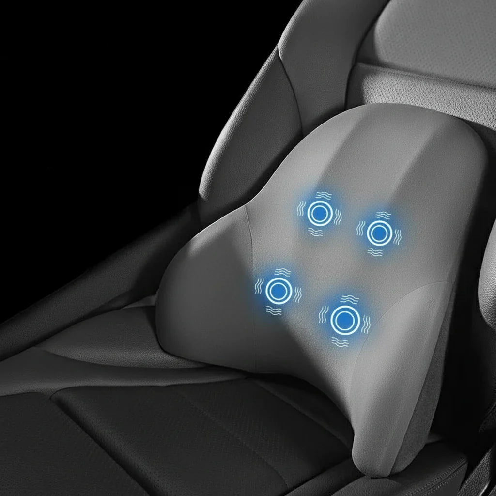 VIBRAREST – Cuscino di supporto cervicale e lombare elettrico per auto e ufficio