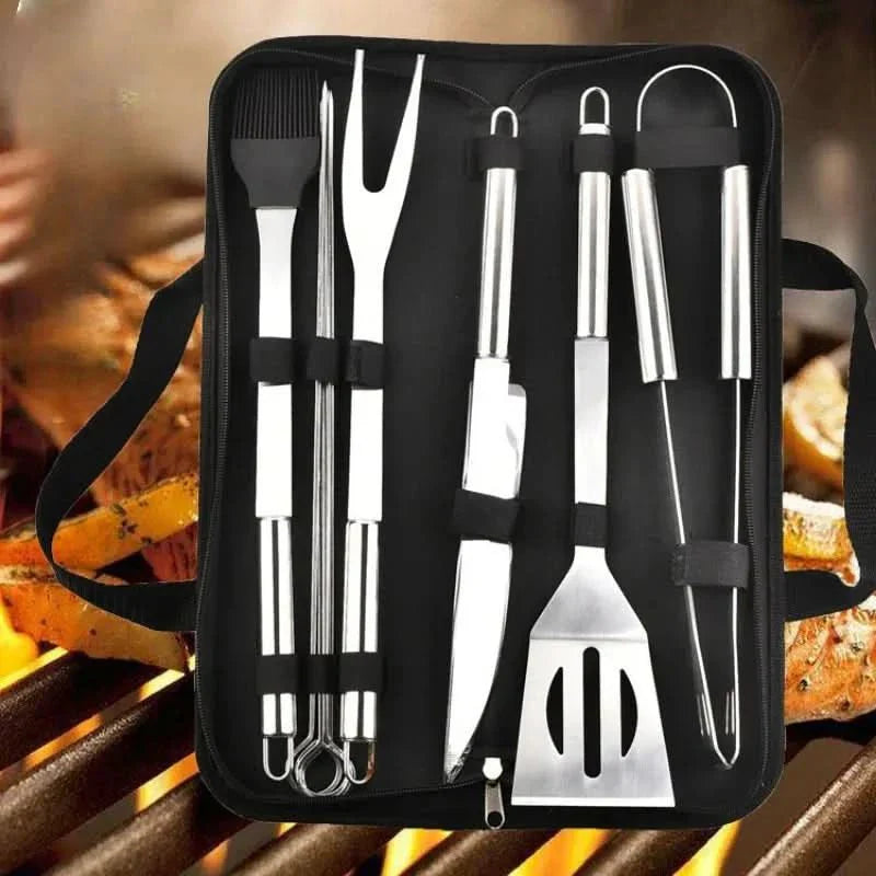 GrillMaster Pro – Set di utensili per barbecue in acciaio inossidabile per uso all'aperto