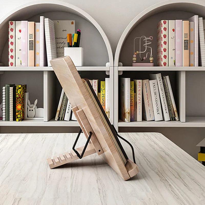 READSTYLE – Supporto per libri in legno regolabile, pieghevole e salvaspazio