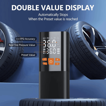 INFLATIQ – Compressore d'aria portatile da 180 PSI con batteria da 25000 mAh e display digitale della pressione