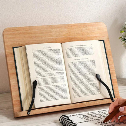 READSTYLE – Supporto per libri in legno regolabile, pieghevole e salvaspazio