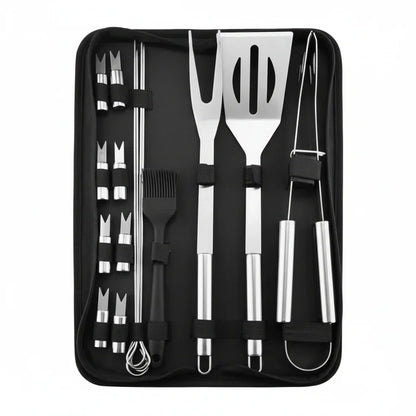 GrillMaster Pro – Set di utensili per barbecue in acciaio inossidabile per uso all'aperto