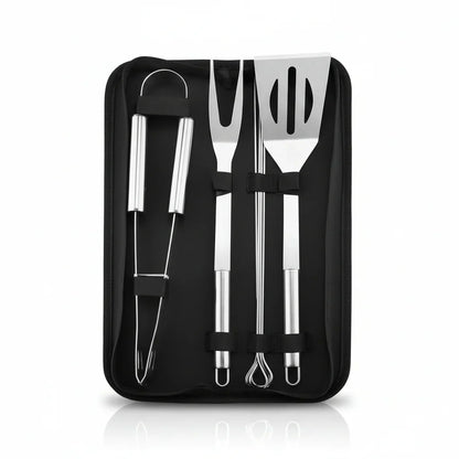 GrillMaster Pro – Set di utensili per barbecue in acciaio inossidabile per uso all'aperto